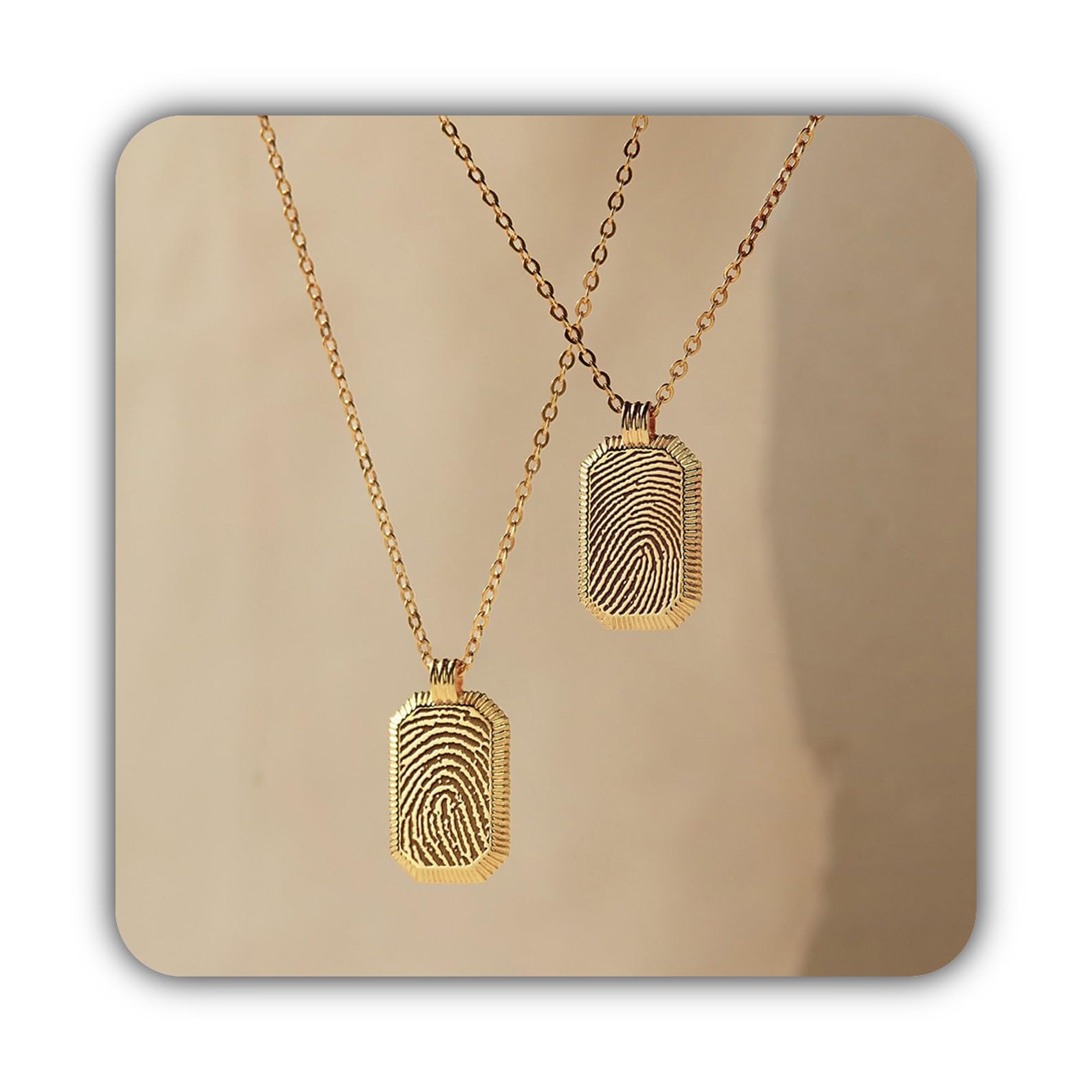 Huella del pulgar collar, huella digital joya, oro digital colgante conmemorativo para pérdida de madre recuerdo collar para ella Día de la Madre Navidad cumpleaños aniversario