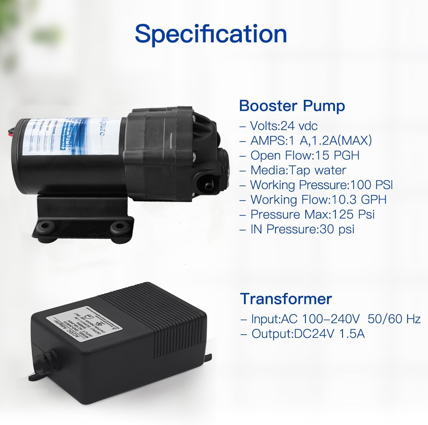 Geekpure sistema di filtraggio dell'acqua potabile ad osmosi inversa a 5 stadi con pompa booster e 4 filtri extra - 75GPD