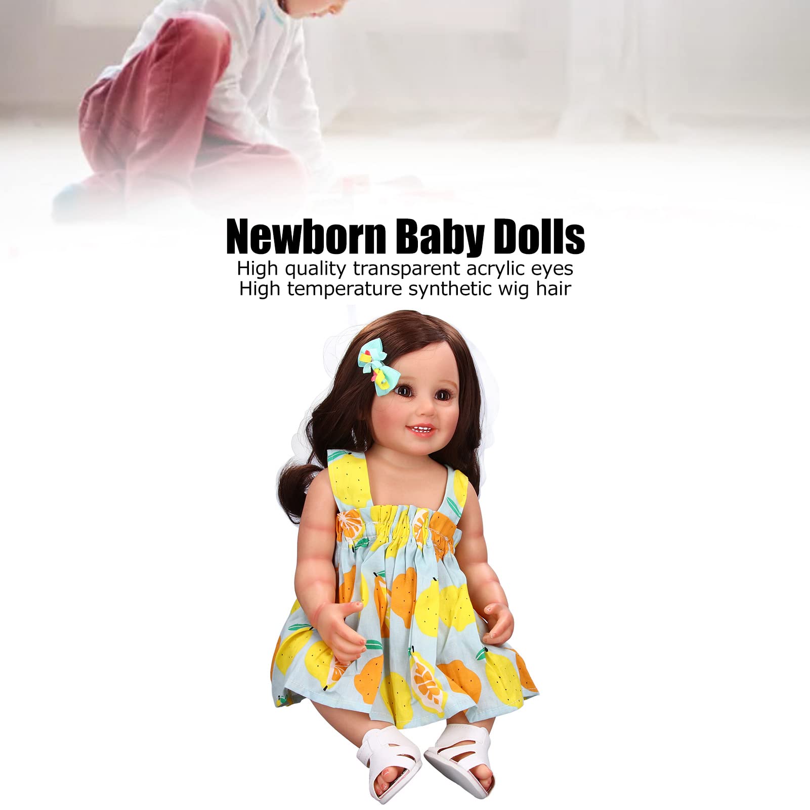 Generic Doll 21,7" Realistyczne, Realistyczne Winylowe Lalki dla Dzieci Prezent dla Dzieci z Akcesoriami