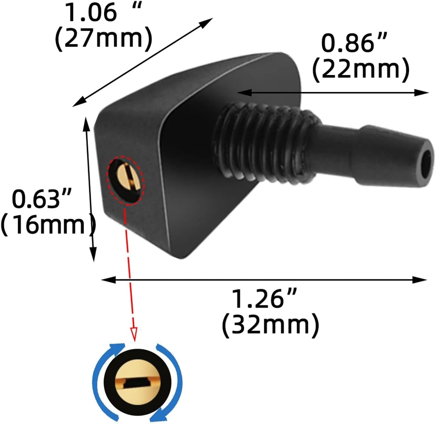 Replacement for Mitsubishi For Lancer For Outlander Car Windshield Spray Washer Nozzles Wiper Water Nozzle Wiper Sprayer Windscreen Kit Wiper Washer Jet