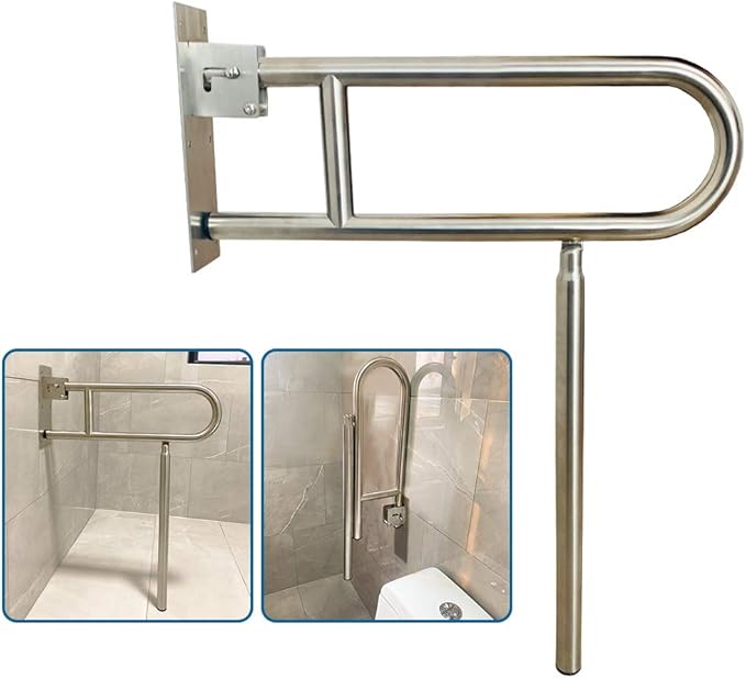 Flip Up Grab Bars for Bathroom Toilet Rails Handicap Grab Bars Shower