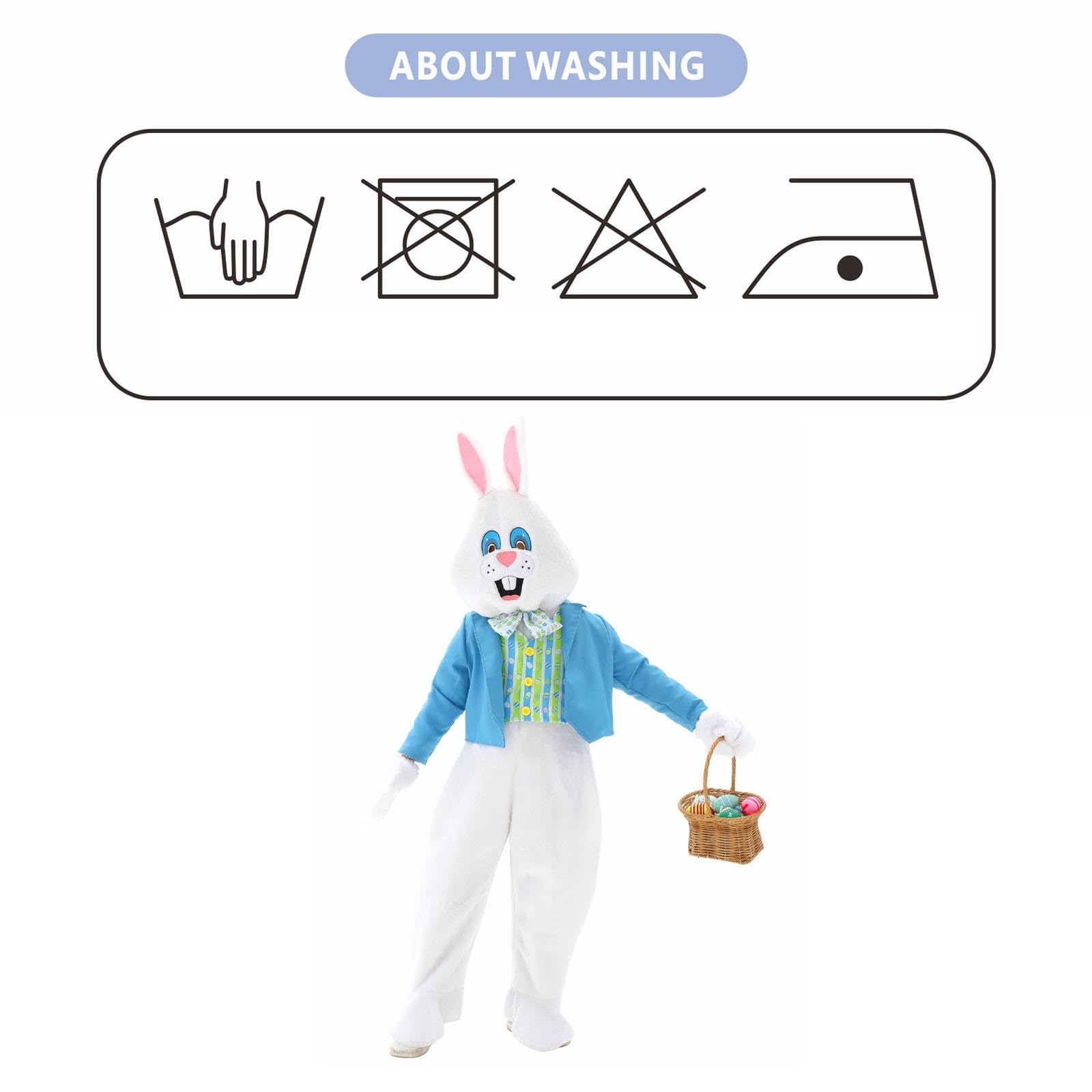F Fityle Costume de Lapin de Pâques Déguisement Enfant Lapin Ensemble Complet Polyester Accessoire Tenue Théâtre Adapté pour Rôle Scène Jardin d'enfants, L