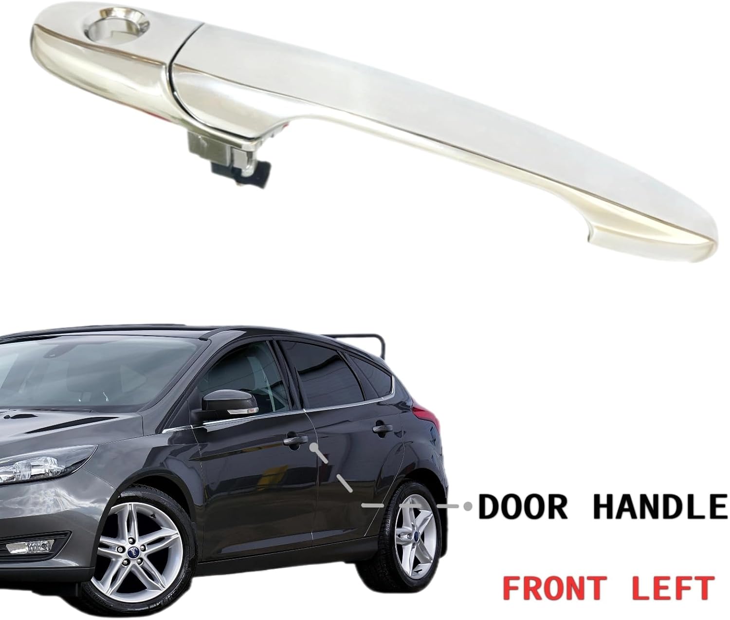 Exterior Door Handle Front Left Driver Side Compatible with 2005-2013 Buick Lacrosse Lucerne,Chevy Cobalt Impala,Pontiac G5,Solstice,Saturn Sky,Replaces 80532