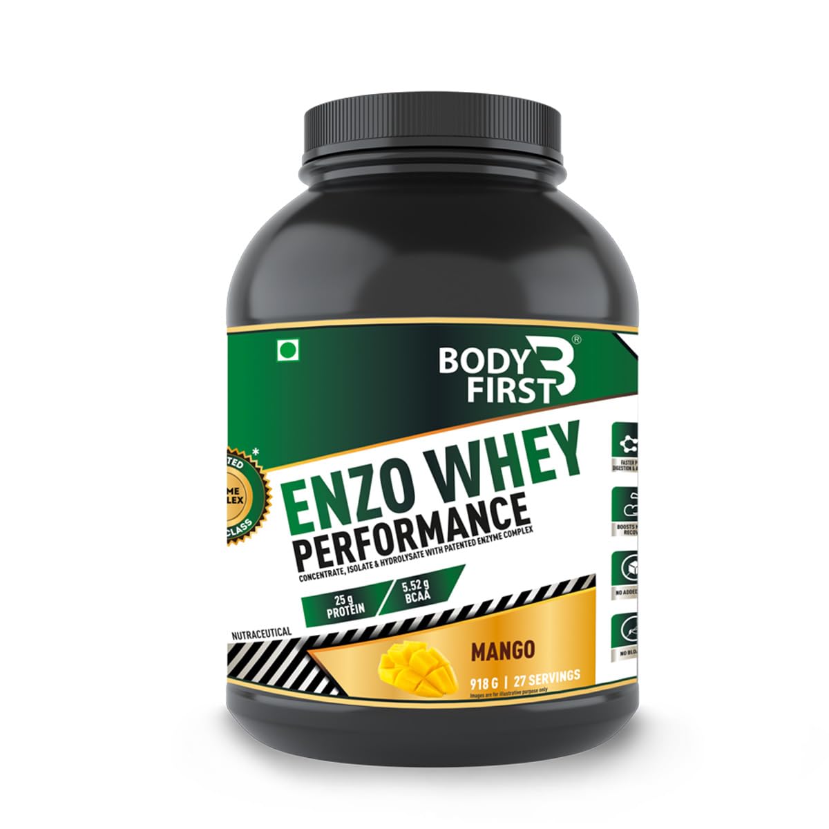 BodyFirst Enzo Whey Performance, Pure Whey Protein | Boost Muscle Recovery, Muscle Soreness Relief, No Breakdown of muscle | No Added Sugar (Mango, 27 Servings) (B0CBJQ8GHL) Amazon Price History, Amazon Price Tracker