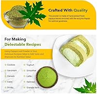 Vista 3 de GREEN NECTAR Hojas de papaya en polvo 16.01 oz (1 libra16 oz) Papaya Carica Polvo de hoja de papaya beneficia el cabello y la piel (16 onzas