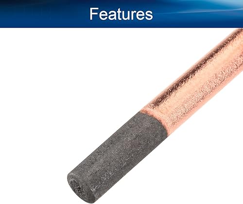 Miniatura 15 de Auniwaig 2 piezas de 0.47 pulgadas x 14 pulgadas, carbono recubierto de cobre, varillas de carbono recubierto de cobre electrodo