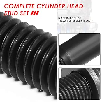 12-Point Hex Nut Engine Cylinder Head Studs Assembly Kit for