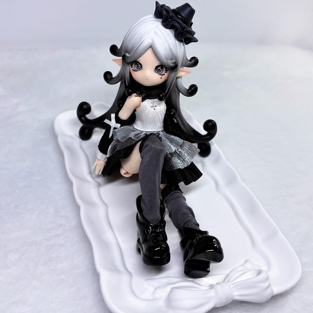 niannyyhouse BJD Blindbox-Figur, Maßstab 1:12, Ballgelenkpuppe mit Kleidung, Pilzmädchen-Serie, bewegliche Sammelfigur, Anzieh-Actionfigur (6 Stück)