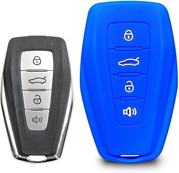 for Geely EC6 EC9 EC8 EV7 EV8 GC6 GC5 GC3 GC7 Auto Key Shell Cover Silicone Car Key Case Remote Key Holder Blue