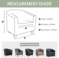 Vista 5 de HOTNIU Funda para silla de club, fundas para sillas de bañera para sillones, funda elástica para sillón, protector de silla de club, cubiertas