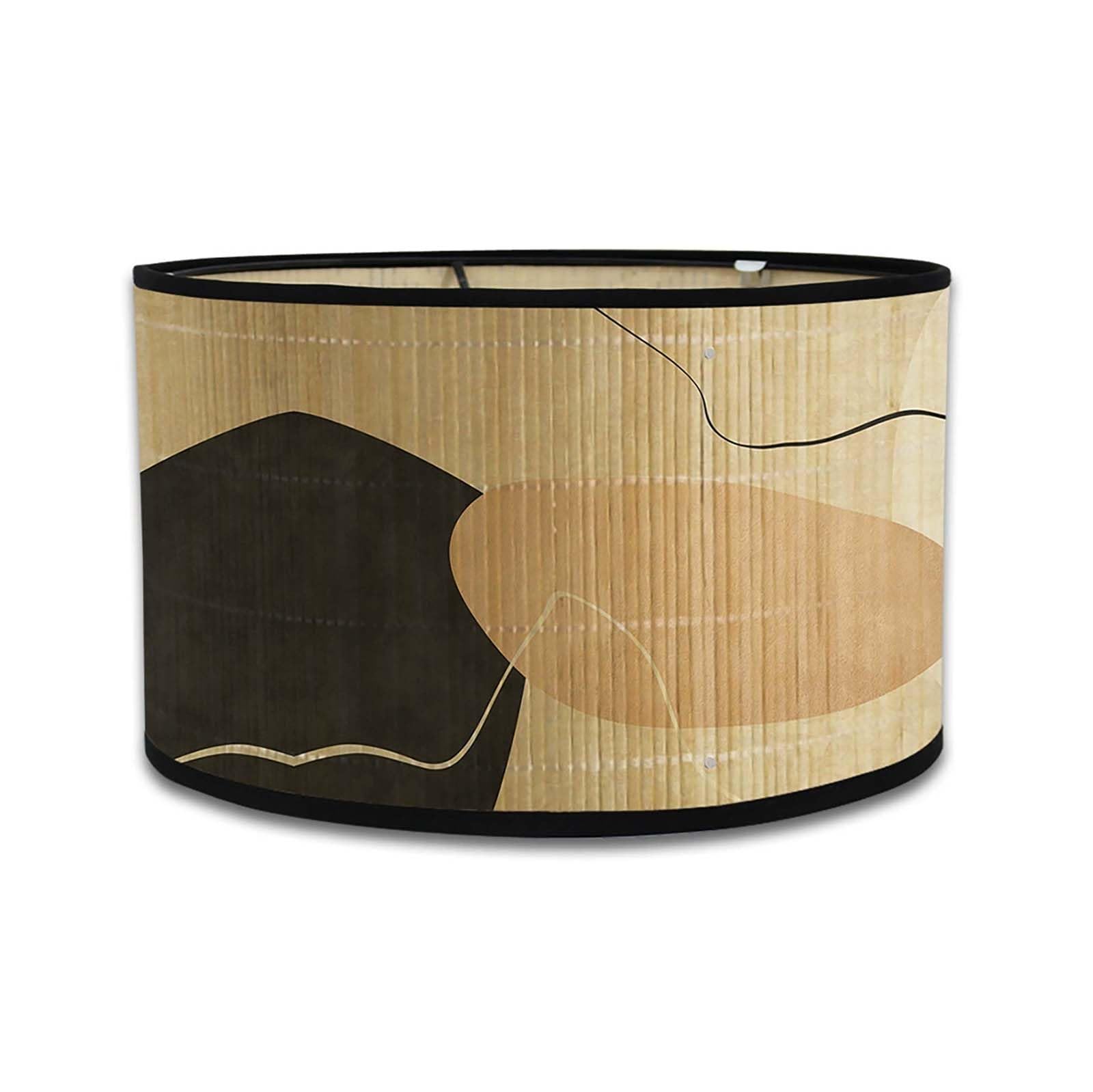 Retro Bamboo lampshade, Round Drum Shaped lampshade for Tables or Chandeliers, Suitable for Simple Ceiling Chandeliers (Style 15)