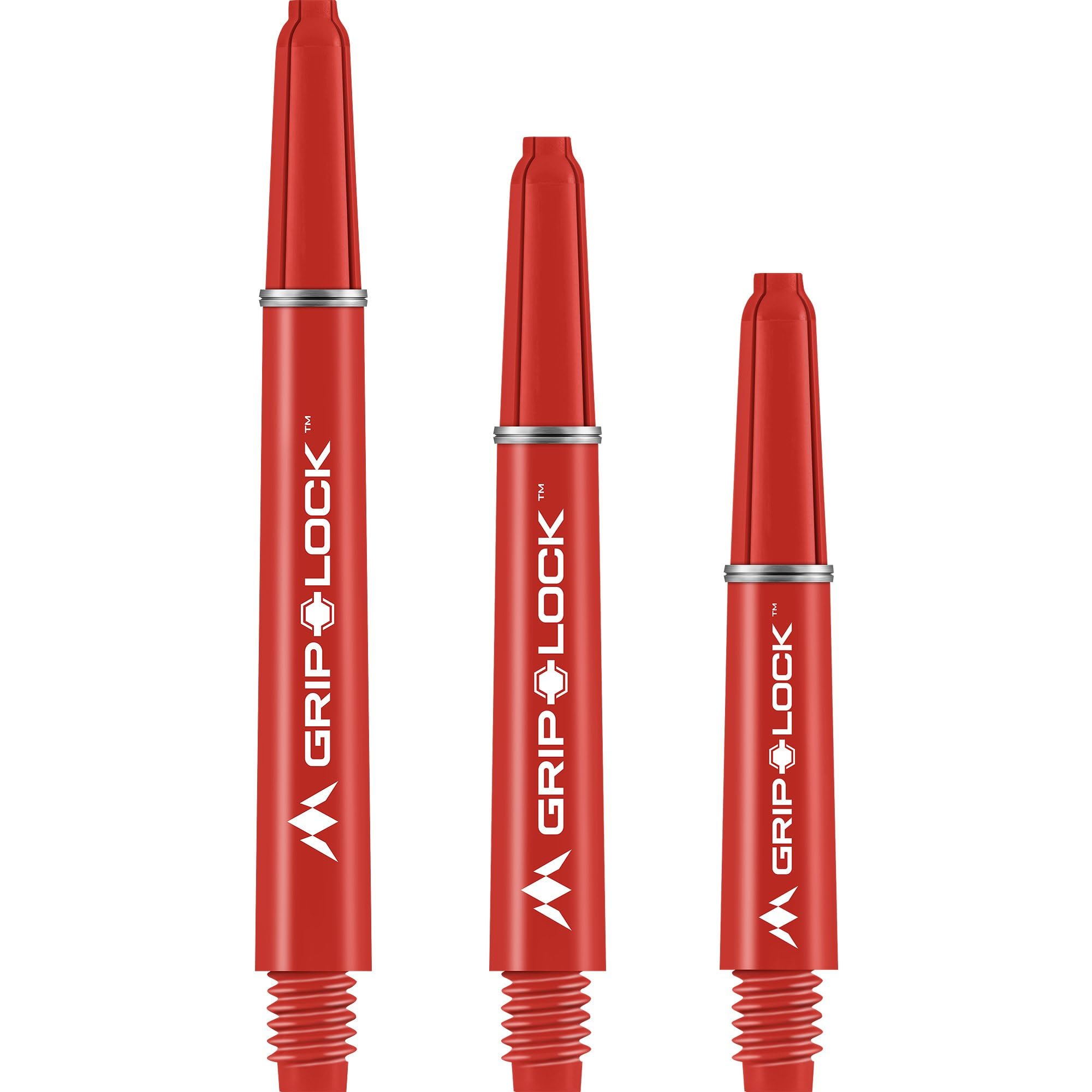 Mission Darts GripLock Dart Shafts | Tough Durable Nylon Stems | Medium, Red, 5 Sets of 5 Shafts (5XS1070)