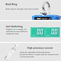Vista 5 de RESHY Báscula Digital de Grúa 1000 kg/2200 lb, Báscula Colgante Digital Industrial de Servicio Pesado para Granja, Ciervos, Ganado, Fábrica