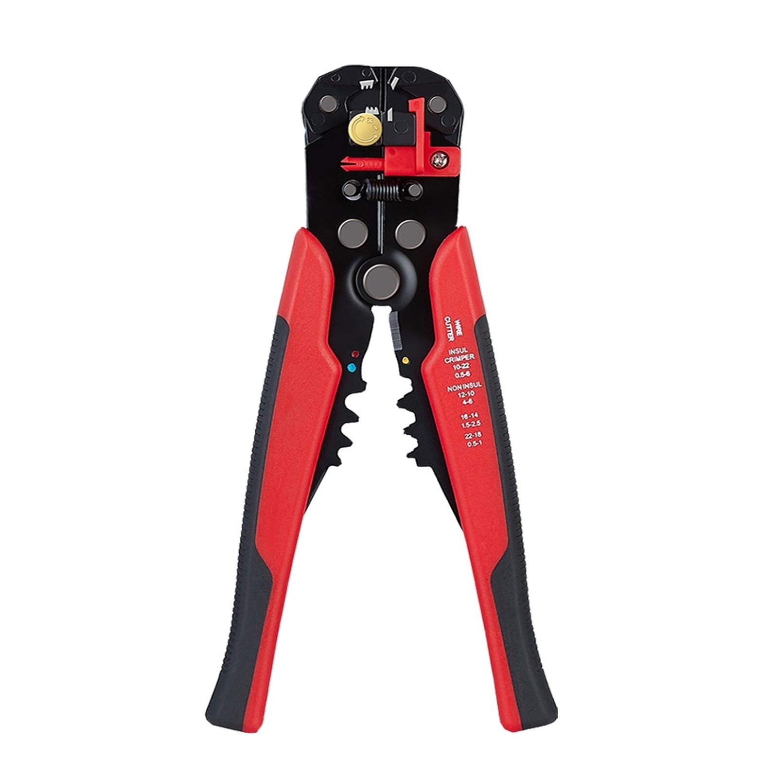 Khto Red Automatic Wire Stripper Crimper Cable Cutter Multifunctional Stripping Tools Crimping Pliers Terminal Crimper 0.2-6.0Mm (Red)