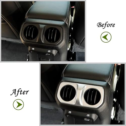 Vista 40 de Cubierta de ventilación trasera de aire acondicionado, accesorios interiores de fibra de carbono para Jeep Wrangler JL Gladiator JT Sahara