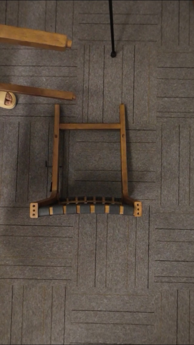Butaco moderno de cuero sintético tejido y estructura de madera, altura de asiento 24 pulgadas, color marrón miniatura 7