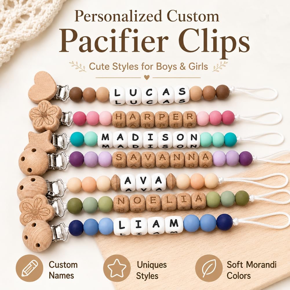 Personalized Crochet Animal Pacifier Clip with Name,Handmade Crochet Animal Accessory (Model) image 2