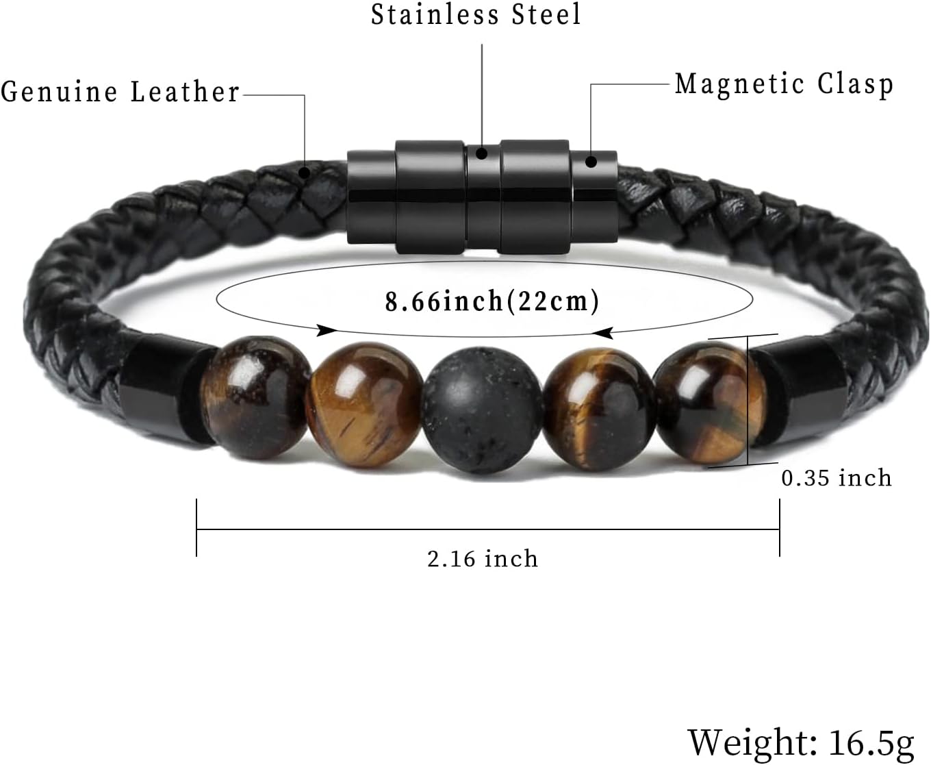 shajwo Cremation Jewelry Lava Stone Urn Bracelet for Ashes for Women Men Chakra Healing Balancing Genuine Leather Memorial Bracelets - Image 2