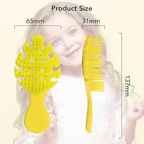 Miniatura 10 de CANDYBRUSH - Cepillo de pelo para mujeres y niñas pequeñas, extremadamente suave TPEE para cabello fino, desenredante en forma de hojas, cepillos