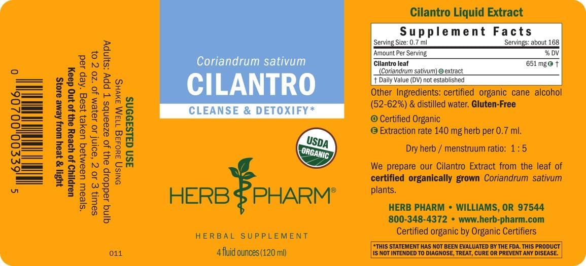 Herb Pharm Certified Organic Cilantro Liquid Extract for Cleansing and Detoxification Support - 4 Ounce - Image 8