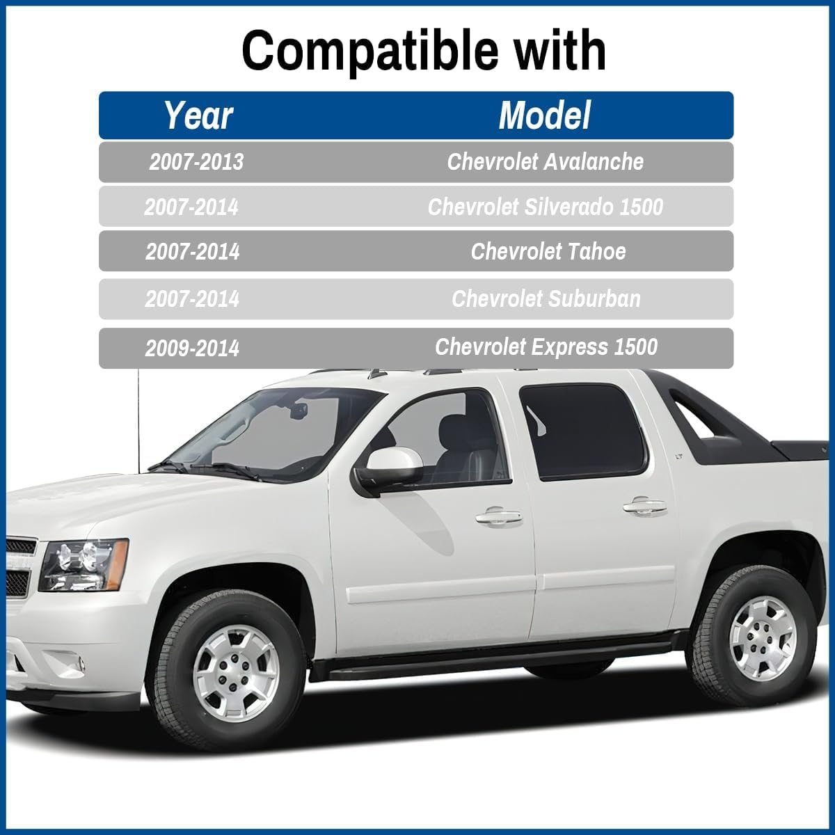for 2005-2014 Chevrolet Silverado Express 1500 Avalanche Tahoe Suburban Wheel Center Cap Rim Hubcap Replacement Covers PN: 9595469, 9596341, 1 PC, Silver