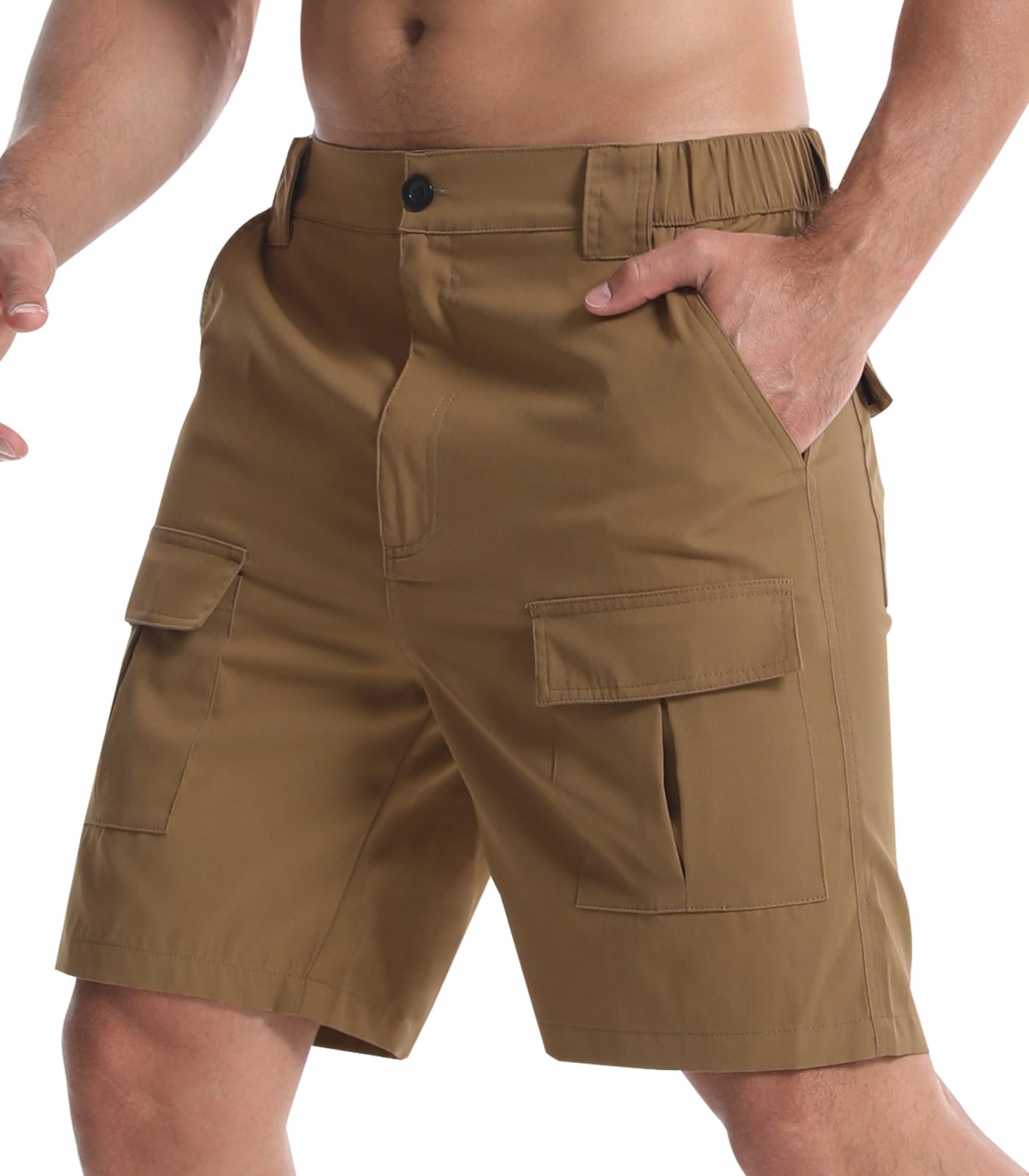 Suwangi Męskie szorty cargo na co dzień klasyczny krój outdoorowe wędrówki walka praca lato jogging szorty z 6 kieszeniami