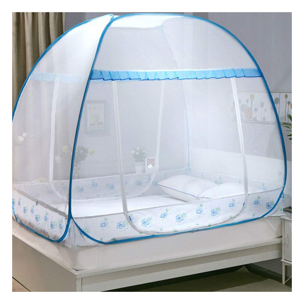 Zanzariera, Baldacchino per Letto Pop Up Pieghevole Facile da Installare con Fondo Anti Punture di Zanzara per Letto Campeggio Viaggio Casa All'aperto,1,1.5 * 2m