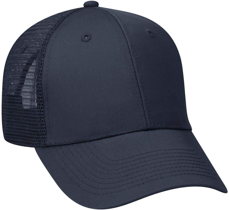 Cotton Blend Twill 6 Panel Low Profile Mesh Back Trucker Hat