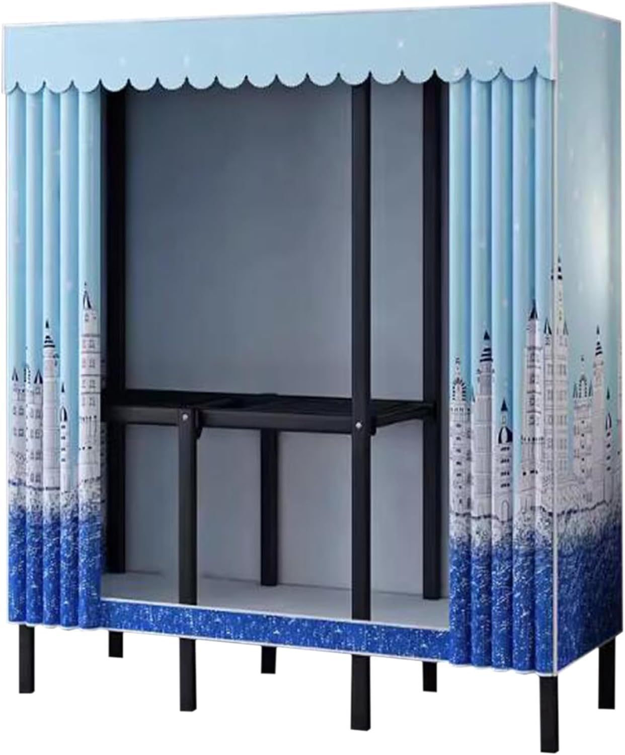 Portable Clothes Closet Steel Frame Wardrobe Closet with Cloth Cover Closets for Bedroom Saves Space Folding Wardrobe Closet