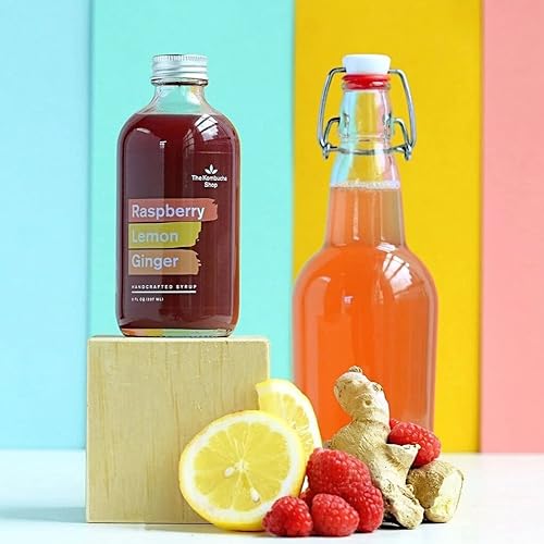 Miniatura 5 de Jarabe de Frambuesa con Limón y Jengibre - Aromatizante de Kombucha para 2 Fermentación - The Kombucha Shop