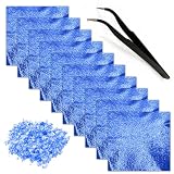 Hojas Pan de Oro,Pan de Oro de Imitación,Pan de Oro Manualidades,Pan de Oro para Pasteles,Copos de Pan de Oro,Decoración de Pasteles,Decoración de Uñas,Multifunción Hojuelas Oro,Azul,100pcs,8*8.5cm