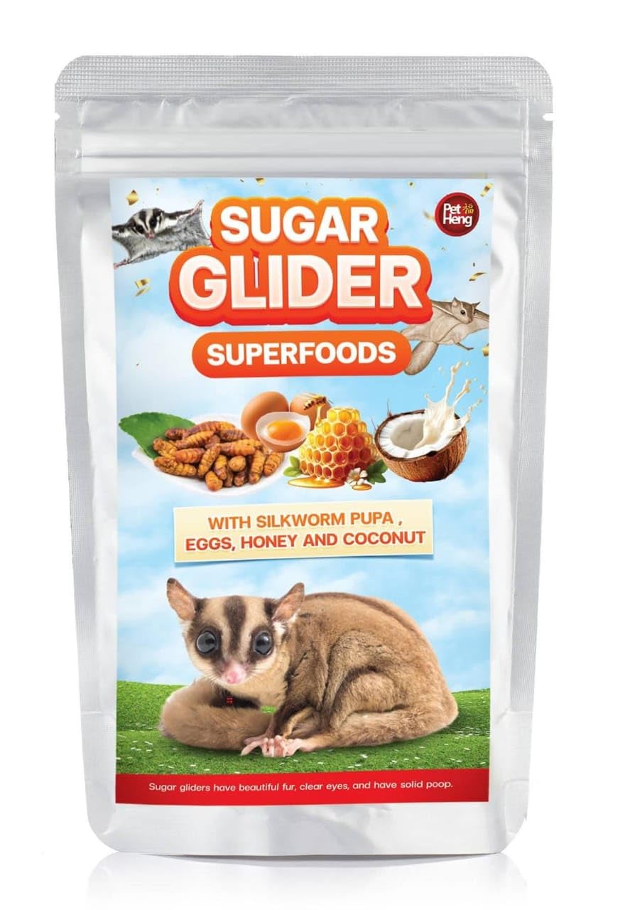 Sugar Gliders Food Ingredients, Treats for Sugar Glider, Hamsters, Rodents from weaning to Adulthood, Joy of Variety, Pet Heng 180g Pack (Silkworm PUPA, Eggs, Honey & Coconut)-image-32
