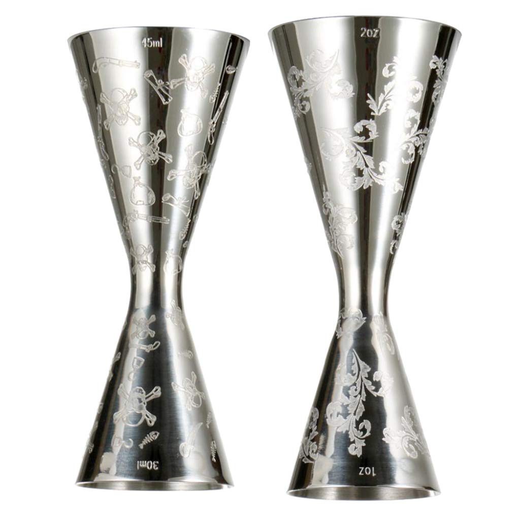 Lot de 3 doseur à cocktail en acier inoxydable pour barman Argenté 30 ml à 45 ml