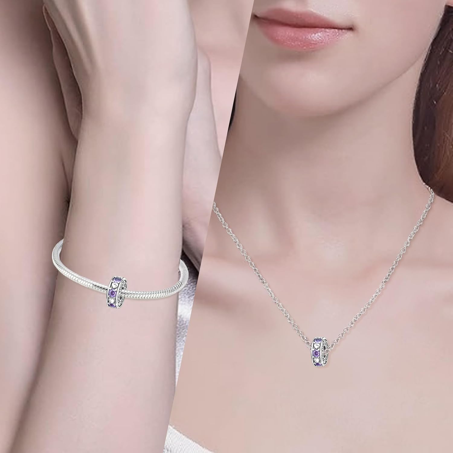 Charms Beads 925 Sterling Silver Gold Love Murano Glass Dangle Pendant with 5A Cubic fits for Charms Bracelets for Woman Girl Mother's Day Christmas Birthday Gift - Image 2