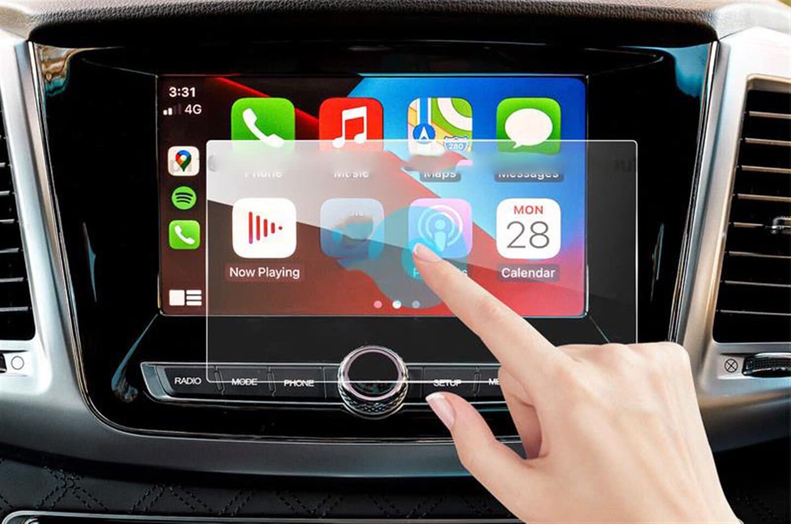 Écran tactile 8 pouces SsangYong Musso protégé du soleil et des rayures en voyage