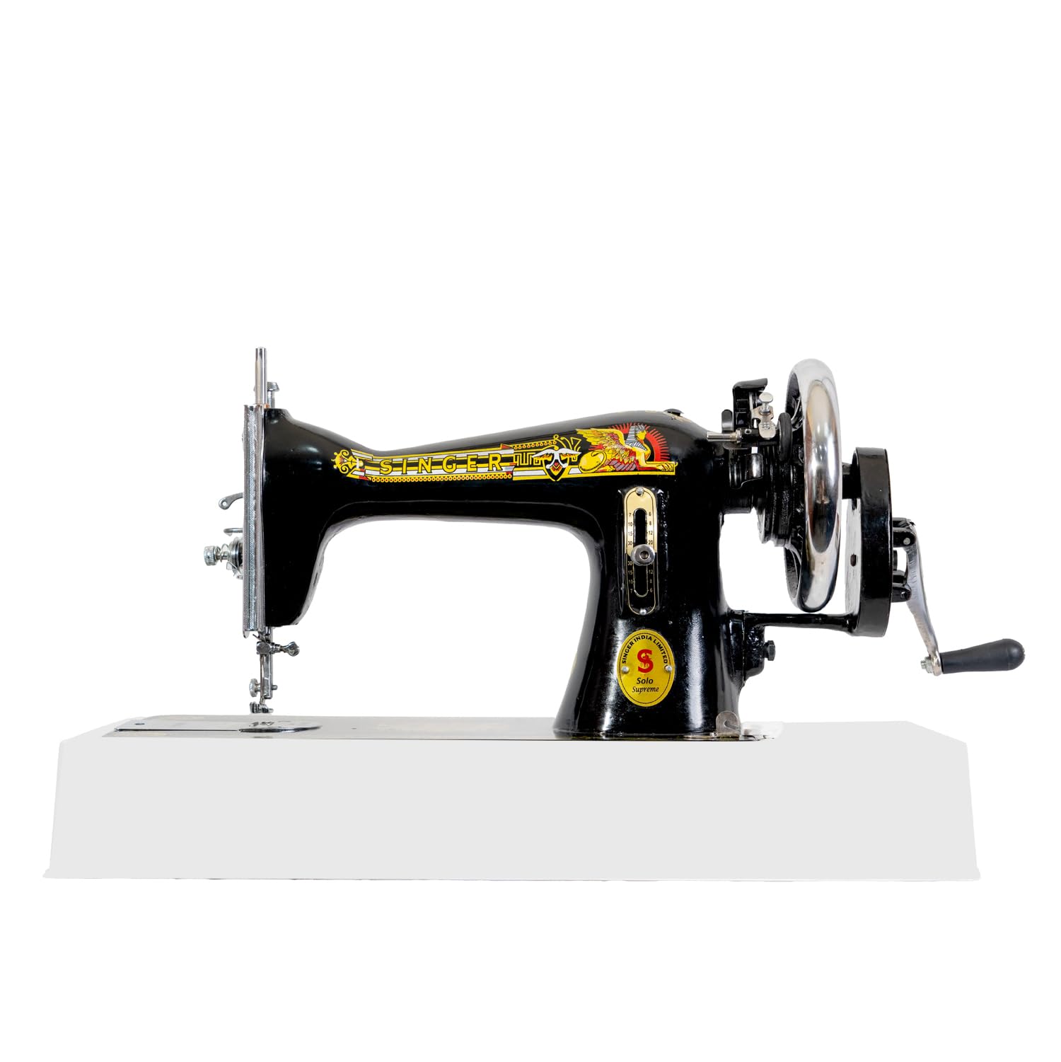 Singer Black Sewing Machine Solo Supreme Unit Pack with Free Body Cover | Smoothest Fly Wheel | Double Sealed Ball Bearings Technology-First Time in World | 2 Years Warranty | Suitable For All Fabrics