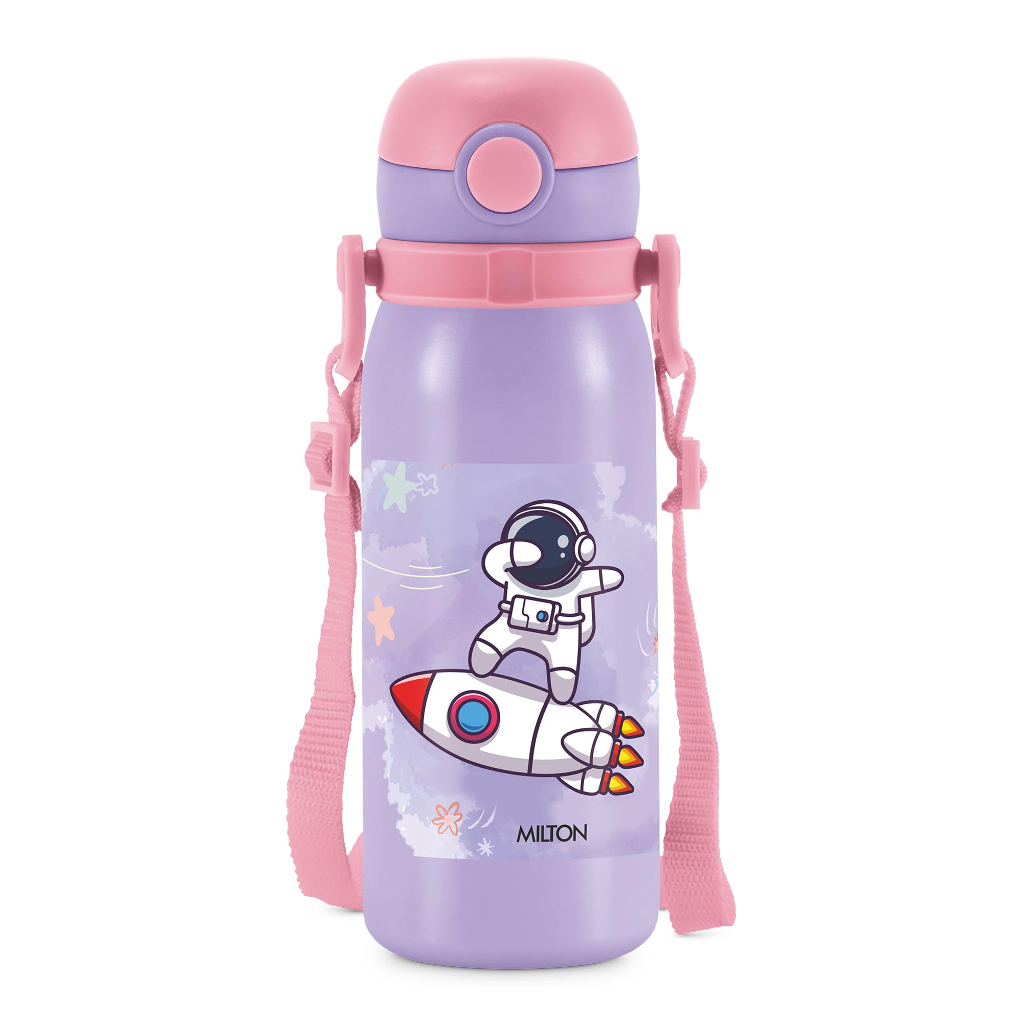 MILTON Torque 650 ISI Certified Stainless Steel Water Bottle, Leak Proof, Rust Proof, Single Walled,1 Yr Warranty, Ideal Sipper Water Bottle for School Kids Bottle, 625 ml, Purple (Astronaut)