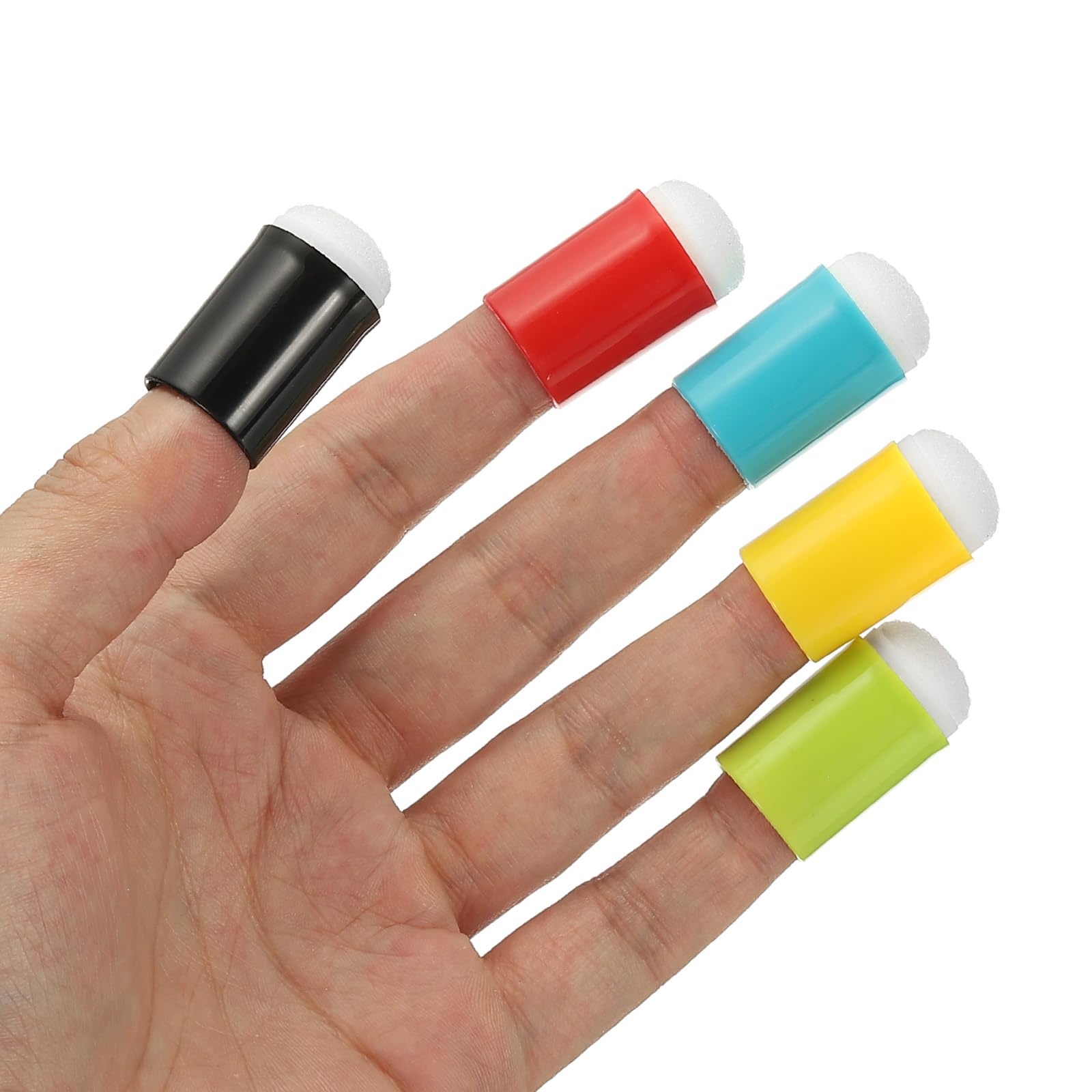 PATIKIL Finger Sponge Daubers, 24Pcs Finger Painting Sponge Set Craft Drawing Foam Dauber for Art Ink Crafts Card Making Chalk 8 Colors - Image 4