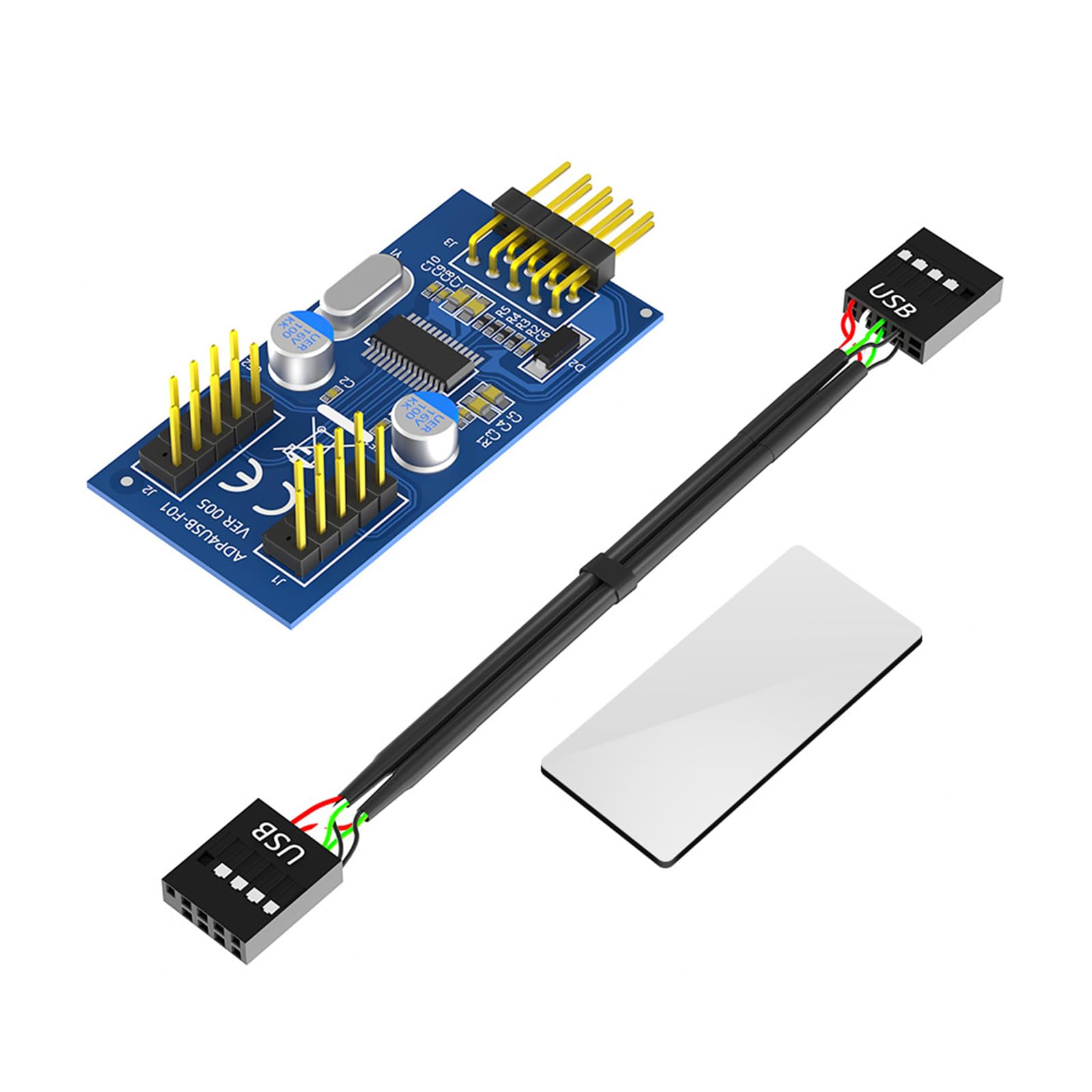 CHENZILIN USB 9pin Expansion Card 1 to 2 Extension Cable Adapter Splitter Circuit Board USB2.0 for Desktop Motherboards