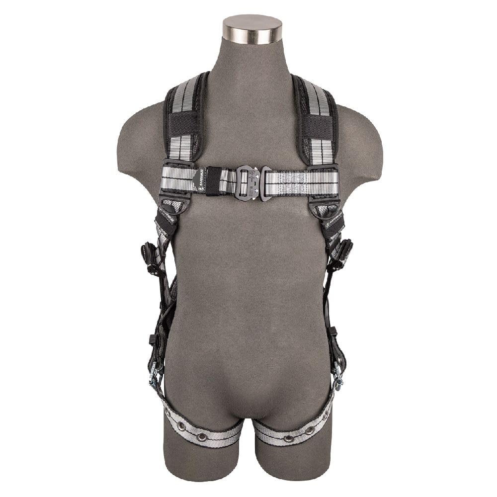 SafeWaze 020-1231 PRO+ Slate Full Body Harness: Alu 1D, Alu QC Chest, TB Legs (L)