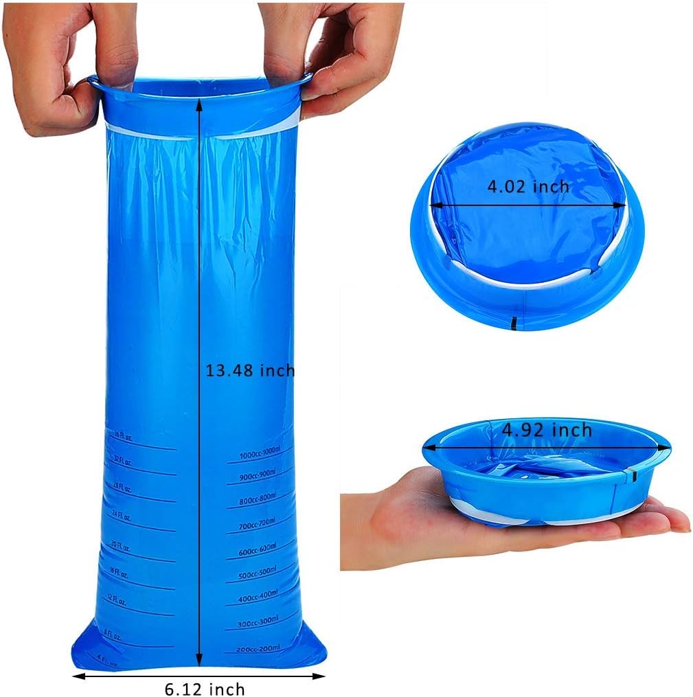 Valchoose 60 Pack Barf Bags Disposable, Puke Bags, 1000ml High Density Vomit Bags, Perfect for Morning Sickness, Kids, Pregnant Women, Taxis Drivers, Car Motion Sickness