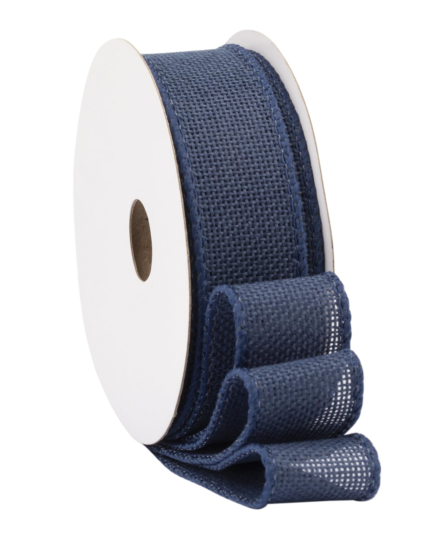 Fondersy 10-Yard Navy Burlap Ribbon Wired Burlap Ribbon - 1 Inch Width for Gift Wrapping, Floral Arrangements, Wreath Making, and Christmas Decor