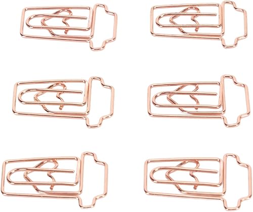 100 clips de papel de metal en forma de taza de café, bonitos marcadores de papel marcado documento organizador clip para suministros de oficina,