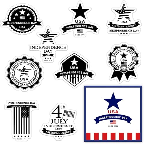 Miniatura 1 de Sellos transparentes de estrella de Estados Unidos para hacer tarjetas, sellos patrióticos de palabras del 4 de julio, sello de bandera