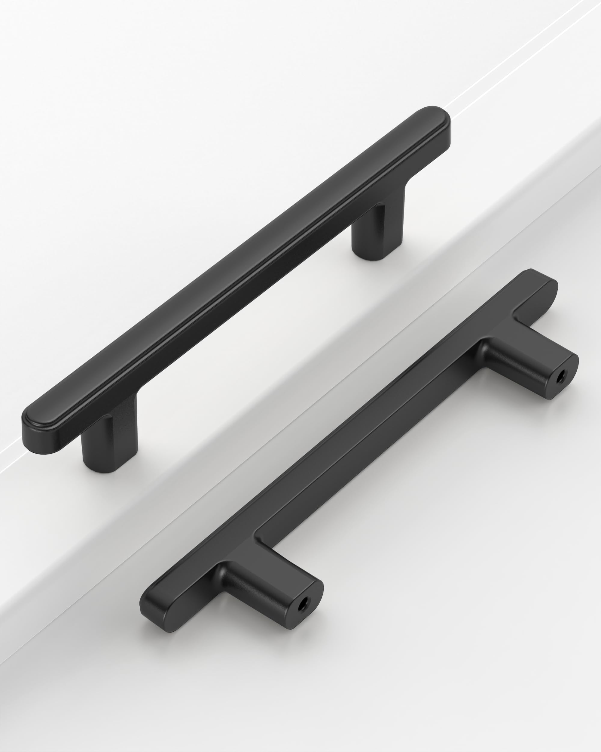 CK0084 - Paquete de 10 tiradores negros de 3-3/4 pulgadas (96 mm) para gabinetes, cajones y aparadores, accesorios para armarios de baño, color negro mate