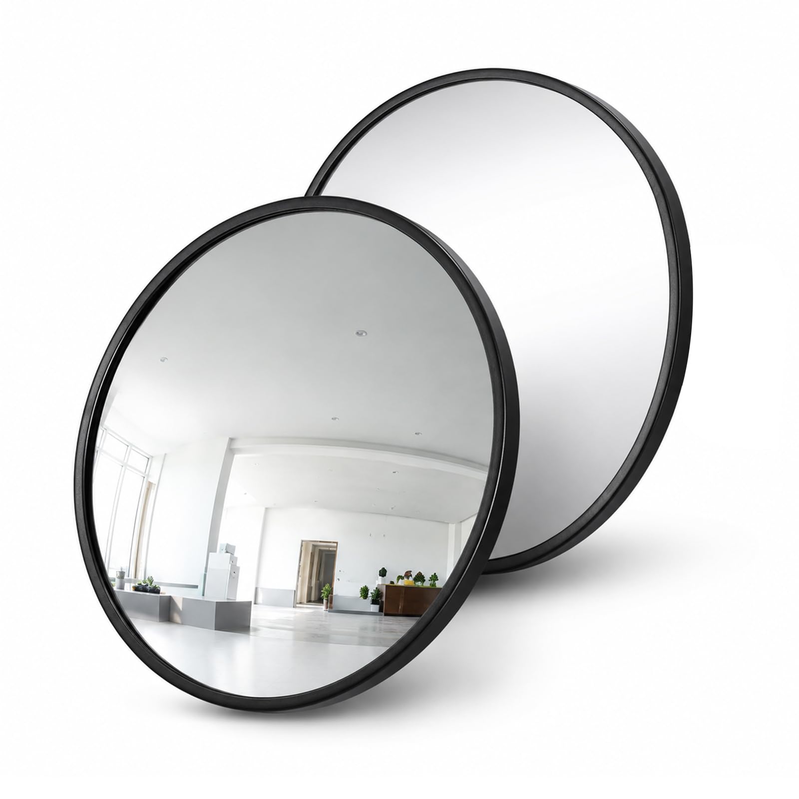 Miroir convexe sécurité 30 cm lot de 2, miroir intérieur extérieur | Miroir de signalisation grand angle pour magasin, entrepôt et parking, améliore visibilité et sécurité zones à risque