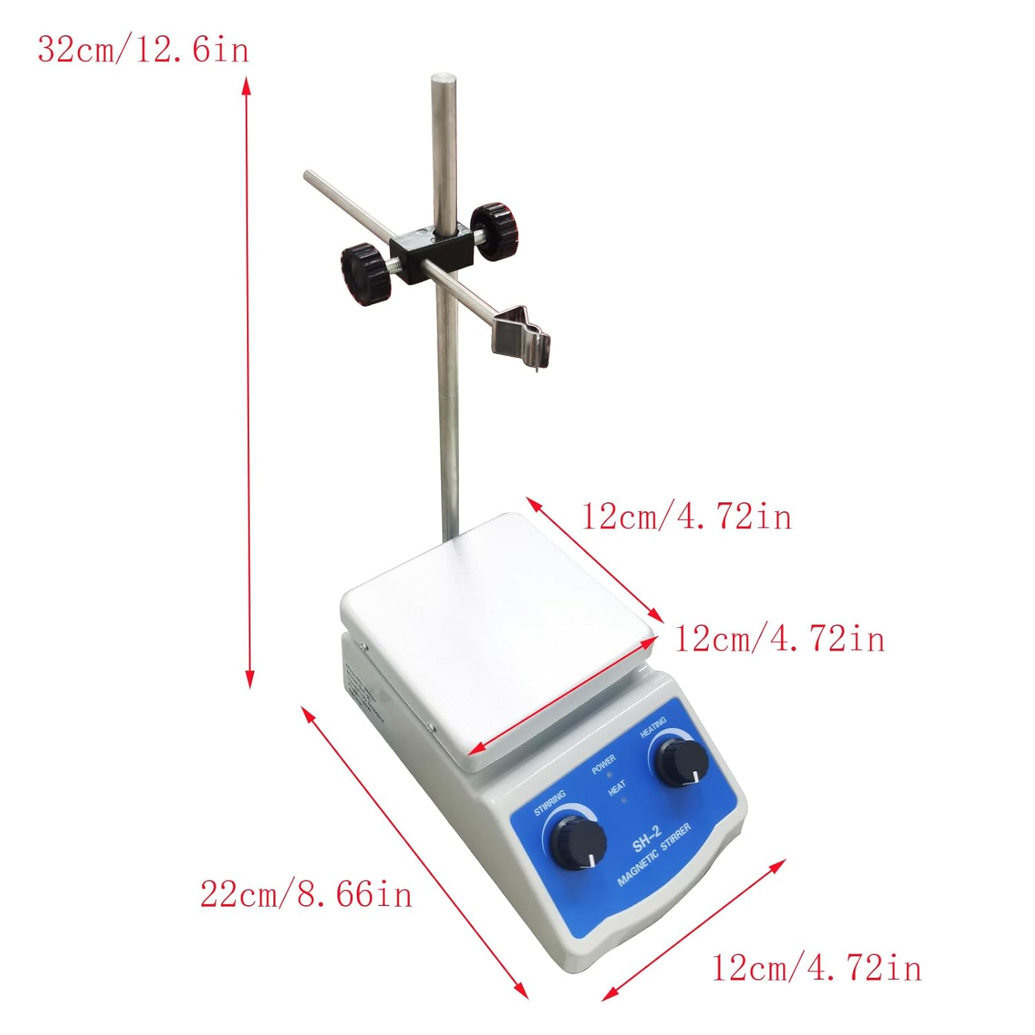 Magnetic Stirrer Mixer 110V with Hot Plate, Laboratory Heating and Stirring Device, Adjustable Speed 100-1600 RPM, Max.Temp 300°C, 180W, 1000ml Capacity, for Lab, Medical, and Industrial Use