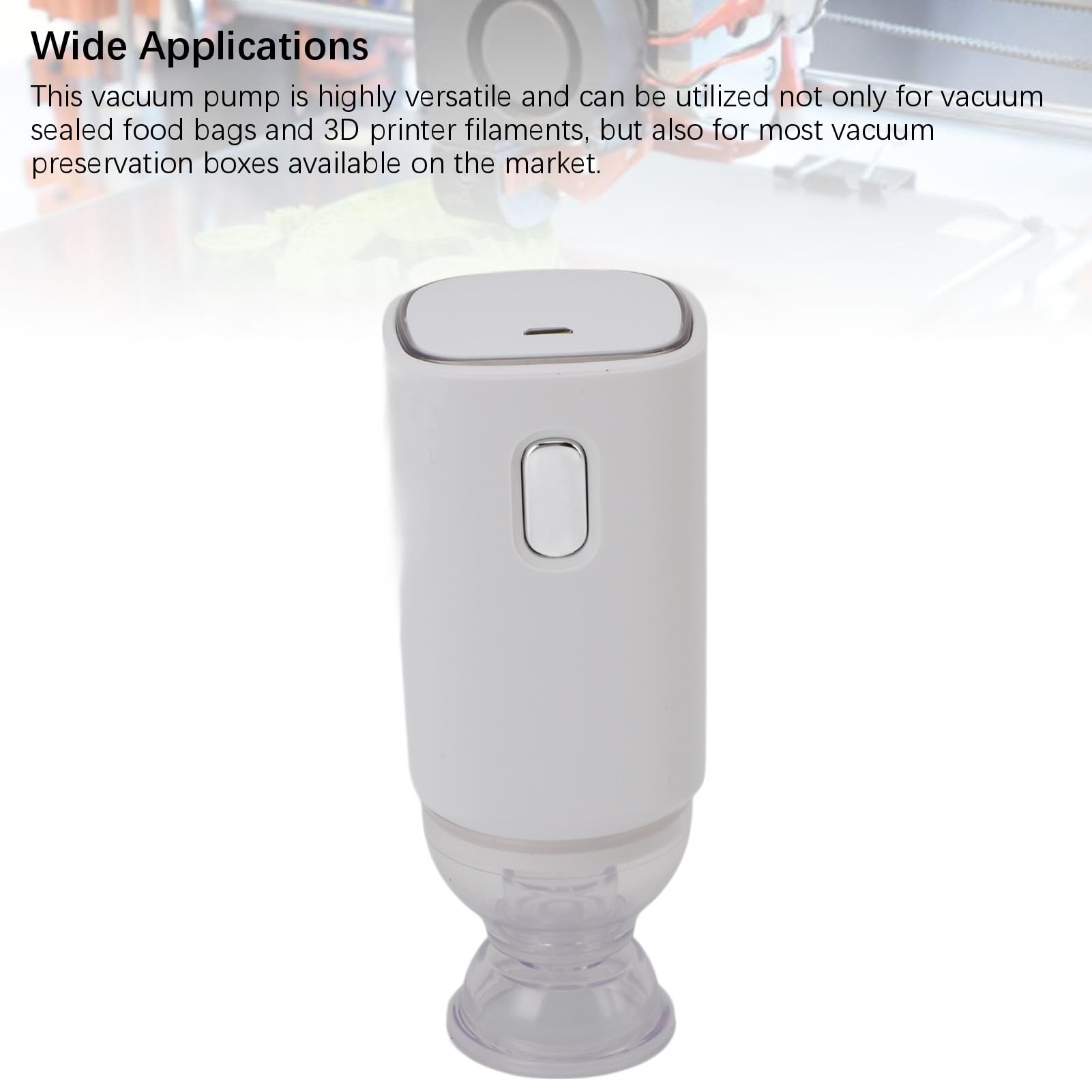 Pompa per Vuoto a Filamento Stampante 3D, Pompa Automatica Efficiente 90W USB per Borse di Conservazione, ABS Ricaricabile, Leggero per Ufficio e Casa