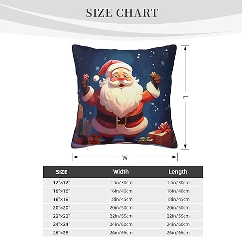Miniatura 2 de Fundas de almohada decorativas de 12 x 12 pulgadas, fundas de almohada cuadradas para sofá, Navidad, Papá Noel, fundas de almohada de doble cara,