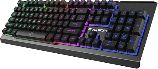 Evo Fox Warhammer Gaming Keyboard with Breathing Effects LED Backlit, Floating Keycaps, 19 Anti Ghosting Keys and Windows Lock Key